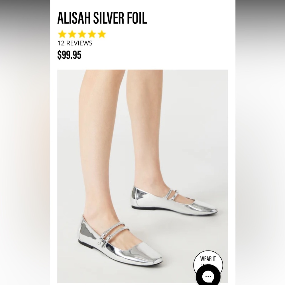 Steve Madden Alisah silver foil flats 7.5